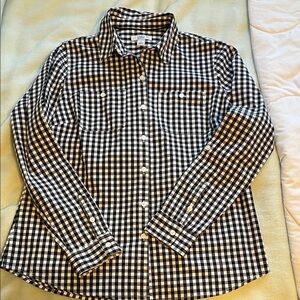 NWOT Croft & Barrow Women’s Black and White Plaid Shirt S
